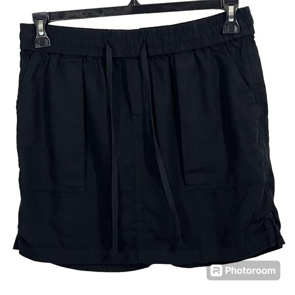 Old Navy Black stretchy waistband skirt with lace &‎ pockets Size Small - Picture 1 of 8